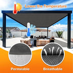 Artpuch Outdoor Pergola Shade Cover 17x19 FT Sun Shade Cloth with Grommets Dark Grey 90% UV Protection Canopy Patio Privacy Screen (Customized Available)