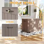 Deck Box 35 Gallon Resin Lockable Outdoor Storage Bench