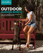 SERWALL Outdoor Bench, HDPE Outdoor Benches Weatherproof, 2-Person Garden Bench with 660 lbs Weight Capacity, Patio Benches for Outdoors, Garden, Porch, Backyard and Park, Red
