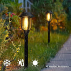12 Pack Solar Pathway Lights Outdoor, Dusk to Dawn Solar Lights Outdoor Waterproof,Solar Garden Lights Solar Powered, Landscape Lighting for Yard Walkway Driveway Path Warm White