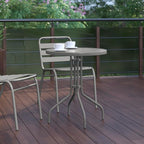 Flash Furniture Bellamy 23.75'' Round Tempered Glass Metal Table, Silver