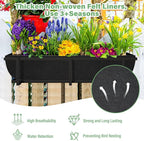 Riare 4 Pack 30 Inch Black Fabric Window Box Liners- Felt Square Trough Planter Basket Liners Replacement, Non-Woven Hanging Flower Plant Box Liner for Outdoor Plants Garden Fence- Avoid Birds Nesting