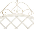 Safavieh PAT5017A Collection Adina Antique White Wrought Iron 51.25" Outdoor Garden Bench