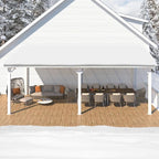 AECOJOY 20' x 10' White Gazebo Outdoor Pergola for Patio, 10x20 Large Wall-Mounted Hard Top Lean to Metal Gazebo Shelter Pergolas and Gazebos Clearance with Patio Roof, Heavy Duty Awnings for Backyard
