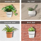 2 Pack 6 inch Flower Pot Holder Ring, Flower Pot Holder Ring Wall Mounted Set Wall Mounted Metal Planter Hanger Matte Black Hanging Plant Holder