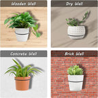 2 Pack 8 inch(203mm) Flower Pot Holder Ring, Flower Pot Holder Ring Wall Mounted Set Wall Mounted Metal Planter Hanger Matte Black Hanging Plant Holder