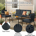 Cushion Covers, 14-Piece Dark Gray Stretch Patio Set