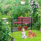 Tall Garden Fence with Gate 48 in×27 in 12 Panels Total 26.6 Ft, Garden Fencing - Image 6
