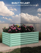Garvee 8x4x2ft Galvanized Raised Garden Bed Outdoor,Rust-Resistant Raised Garden Beds for Gardening, Easy Assembly Outdoor Garden Box & Planters, Green