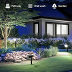 Linkind Solar Spot Lights Outdoor Waterproof IP67, 60 LED Solar Flood Lights 30% High Conversion Landscape Lighting for Garden Yard Pathway (6 Pack, Cool White)