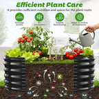 17" Tall Outdoor Garden Raised Garden Bed Kits, 4ft X 2ft Oval,0.8MM Thick Metal Raised Planter Bed/Ground Planter Box for Variety of Flowers,Herbs,Vegetables (Black, 48X24X16.5 Inches)