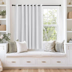 NICETOWN Room Darkening Greyish White Curtain for Bedroom, Grommet Thermal Insulated Room Divider Light Blocking Window Treatment Privacy Drapes, 1 Panel, W100 x L63