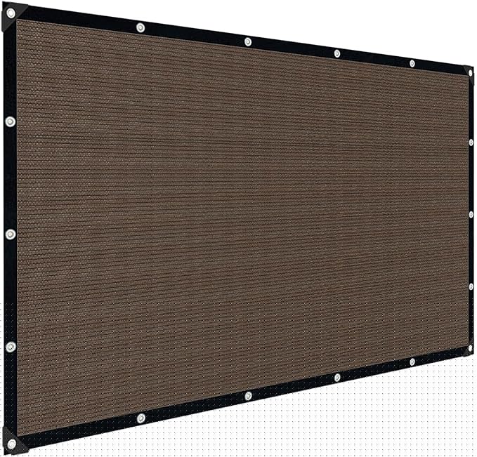 Mocha Sun Shade Cloth,Pergola Shade Cover with Reinforced Grommets,90% Shade Fabric Fence Privacy Screen Balcony,Pergola Shade Cover Canopy Garden Carport Porch Deck Patio Shade,10x20FT