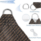 E&K Sunrise 10' x 10' x 10' Sun Shade Sail Triangle Canopy Shade Cover UV Block for Patio Backyard Garden Outdoor (Brown)
