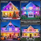 150FT Permanent Outdoor Lights for House Waterproof, IP67 LED Eave Lights with App/Remote Control, Outdoor Permanent led Lighting for House Roof Decor,Christmas,Party,All Holiday and Daily
