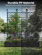IDEALHOUSE Raised Garden Bed Kit with Trellis, Vertical Metal Planter Box for Small Space, Balcony Privacy Screen for Climbing Plants & Flowers, Patio Vertical Gardening Solution, Black