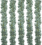 Artificial Greenery Eucalyptus Garland, 5 Pack, 6.56 Ft Each, Green