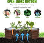 SnugNiture Galvanized Raised Garden Bed, 4x2x1ft Oval Metal Planter Box for Planting Outdoor Plants Vegetables