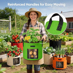 20 Gallon Potato Grow Bags: Set of 5 Colorful Gardening Supplies Fabric Pots with Harvest Window Reinforced Handles - Planting Container for Vegetable Tomatoes Carrot Flowers Balcony Patio Use