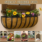 Riare 4 Pack 24 Inch Trough Coco Coir Liners for Planters, Pre-Formed Coconut Coir Replacement Liner Natural Coco Fiber Window Box Liners for Wall Planter, Window Basket Deck Railing Planter