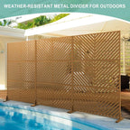 Metal Privacy Screen for Outdoor & Indoor Use, Free Standing Privacy Screen for - Image 5