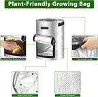 JJGoo Potato Grow Bags, 4 Pack 10 Gallon Potato Planter with Flap and Handles Planter Pots for Onion, Fruits, Tomato, Carrot - Grey