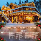 String Lights 400 LED 33ft Warm White 8 Lighting Modes
