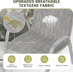 UDPATIO Patio Chairs Set of 6, Stackable Silver Outdoor Dining Chairs with High Back, Breathable Textilene Fabric Outdoor Chair All Weather, 350LBS Capacity for Garden, Backyard (Light Grey)