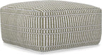 SIMPLIHOME Safford Square Pouf - 20 inch Wide Upholstered PET Polyester Ottoman in Natural/Travertine/White, Boho Indoor/Outdoor Footstool or Extra Seating for Living Room or Bedroom, Assembled