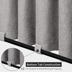 Easy-Going Linen Look Outdoor Curtains Waterproof Windproof Porch Curtains, Soft Thicken Outdoor Privacy Curtains for Patio, Gazebo, Grommet Top and Tab Bottom Drape, 1 Panel, 54x108 inch, Grey