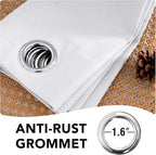 H.VERSAILTEX 100% Blackout Curtains for Bedroom Thermal Insulated Linen Textured Curtains Heat and Full Light Blocking Drapes Living Room Curtains 2 Panel Sets, 42x84 - Inch, Pure White