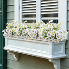 24 Bundles Artificial Pansy Flowers for Outdoor, Faux Silk Pansies Spring Flowers Outside for Planter Front Door Porch Patio Yard Window Box Home Decor (White)