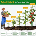 WAENLIR 16 Inch 24 Pack Extendable Garden Stakes Kit, DIY 4ft 5ft 6ft 7ft 8ft Plant Support Stakes with Connectors and Clips, Plastic Coated Metal Sticks for Tomato Indoor Outdoor
