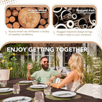 Devoko Home Acacia Wood Dining Table 6-Person Indoor Outdoor Table with Iron Legs, Sandblast Finish, Natural Stained, Rustic Metal, 69 * 33 * 30 inch (Espresso)