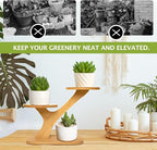 XXXFLOWER Wood Plant Stand for Indoor,Small Desktop Plant Stand,3 Tier Succulent Windowsill Shelf Holders for Balcony Home Office Garden Patio Gift（Pots NOT Included）