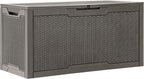 YITAHOME 100 Gallon Resin Deck Box, Weather Resistant Outdoor Storage Box, Lockable Indoor Outdoor Storage for Supplies and Essentials, Taupe
