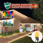 50 Pack Christmas Light Stakes 8.5"-10" for C7 and C9 String Lights,Outdoor Light Stakes, Garden, Lawn, Pathway, Patio, Path, Walkway, Christmas Decoration