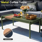 Sundale Outdoor 9 Pieces Patio Furniture Set, U-Shaped Outdoor Sectional Sofa with 6 Inch Olefin Cushion and Coffee Table, Modern Metal Outdoor Conversation Sets for Backyard, Poolside