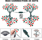 Ultimate Unicorn Christmas Lollipop Pathway Lights for Garden Christmas Decoration Red and Green, 10 LED Peppermint String Lights with Stakes for Outdoor Sidewalk Pathway Rooftop Lawn Garden