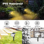 nipify 6 Pack Solar Lights Outdoor Waterproof, Motion Sensor Spot Lights 3 Modes Solar Powered Spotlights 2-in-1 Auto On/Off Landscape Lighting for Outside Yard Wall Garden, Warm White