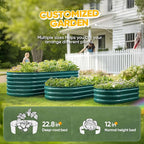 KING BIRD Raised Garden Bed Kit 2025 Upgraded Quick-Setup Galvanized Planter Garden Box Outdoor for Gardening, Vegetables, Flowers, 94x36x12 in, Green