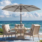 AreShark 7.5FT Patio Umbrella Table Market Umbrella with 6 Sturdy Ribs, Button Tilt/Crank Heavy-Duty Round Outdoor Umbrellas for Garden, Deck, Backyard,and Pool, Foggy Gray
