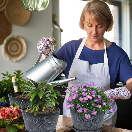 10 Inch Flower Pots Planters for Outdoor Indoor – Gray