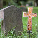 Solar Cross Garden Stake Lights 38inch Metal Outdoor Waterproof Memorial Garden Decor 2 Lighting Modes Cemetery Decorations for Grave for Remembrance Gifts & Sympathy Gifts