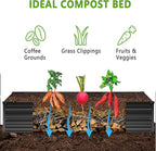 12x2x1FT Galvanized Raised Garden Bed Kit,Vegetable Boxes-Rectangle Metal Flower Box,Large Planter Raised Beds Outdoor Garden for Planting,Fruit,Herb-Black