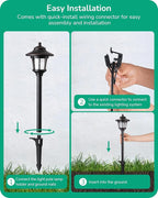 EDISHINE Low Voltage Landscape Lights, 12V 3W 120LM 3000K Seed Glass Outdoor Landscape Path Lights with Connectors, ORB Waterproof Electric LED Pathway Light Wired for Walkway Garden Yard, 6 Pack