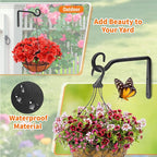 Plant Hangers Outdoor 4 Pack 10 Inch Metal Hanging Plant Bracket Metal Hanging Plant Hooks Indoor, Wall Hooks for Hanging Plants, Bird Feeder, Flower Basket, Wind Chimes Black (4PCS)