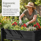 Best Choice Products 48x24x30in Raised Garden Bed, Elevated Wood Planter Box Stand for Backyard, Patio, Balcony w/Bed Liner, 200lb Capacity - Black