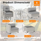 14-Seat Modern Patio Furniture Set with Swivel Rocking Chairs, Thick 4″ Cushions, Dual-Strand Wicker Rattan, Rust-Resistant Steel Frame – Outdoor Conversation & Modular Sectional,Gray