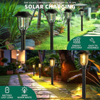 12 Pack Solar Pathway Lights Outdoor, Dusk to Dawn Solar Lights Outdoor Waterproof,Solar Garden Lights Solar Powered, Landscape Lighting for Yard Walkway Driveway Path Warm White